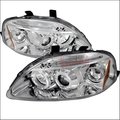 Overtime Halo LED Projector Headlights for 99 to 00 Honda Civic; Chrome - 9 x 20 x 26 in. OV520926